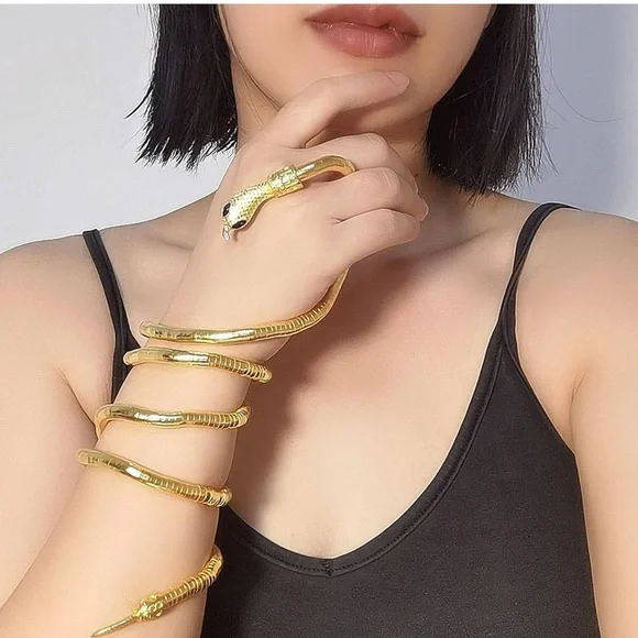 Snake Necklace For Adjustable Punk Snake Choker Snake Bracelet Hollween Jewelry - Picture 1 of 16